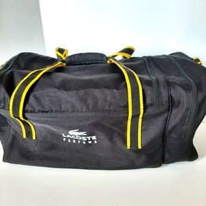 Lacoste Black Duffel Bag with Yellow Trim